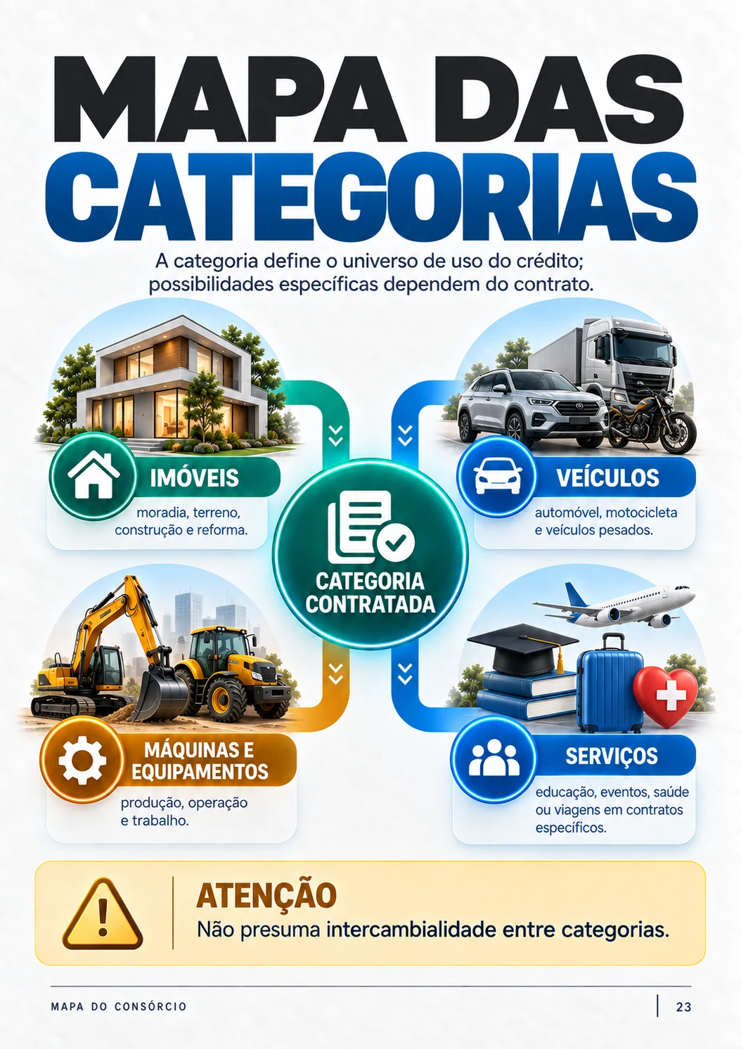 Mapa das categorias de consórcio
