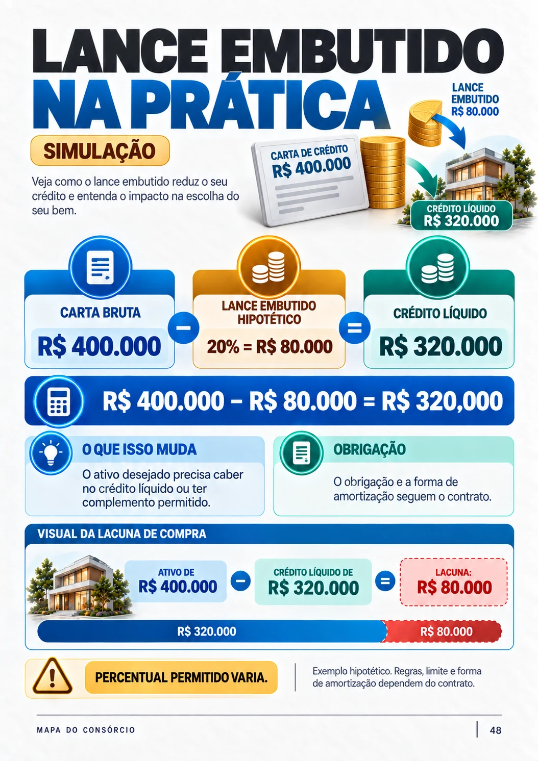 Simulação visual de lance embutido